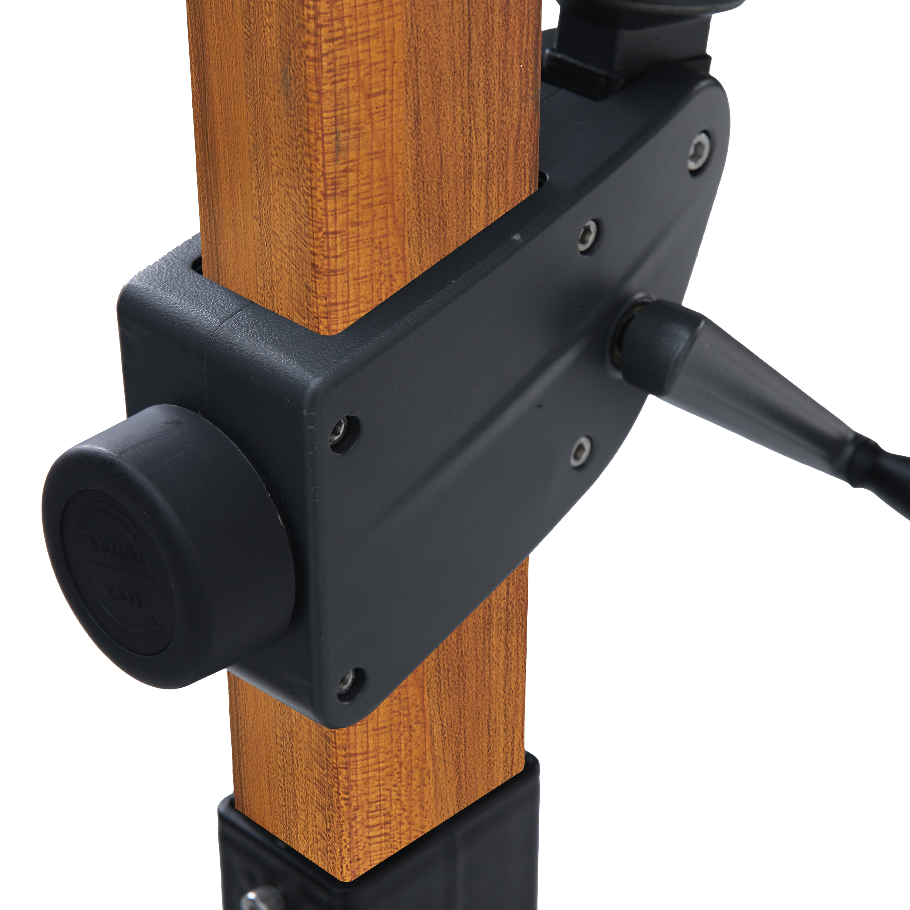 Apollo Premium Zweefparasol 300x300 Houtlook/beige 