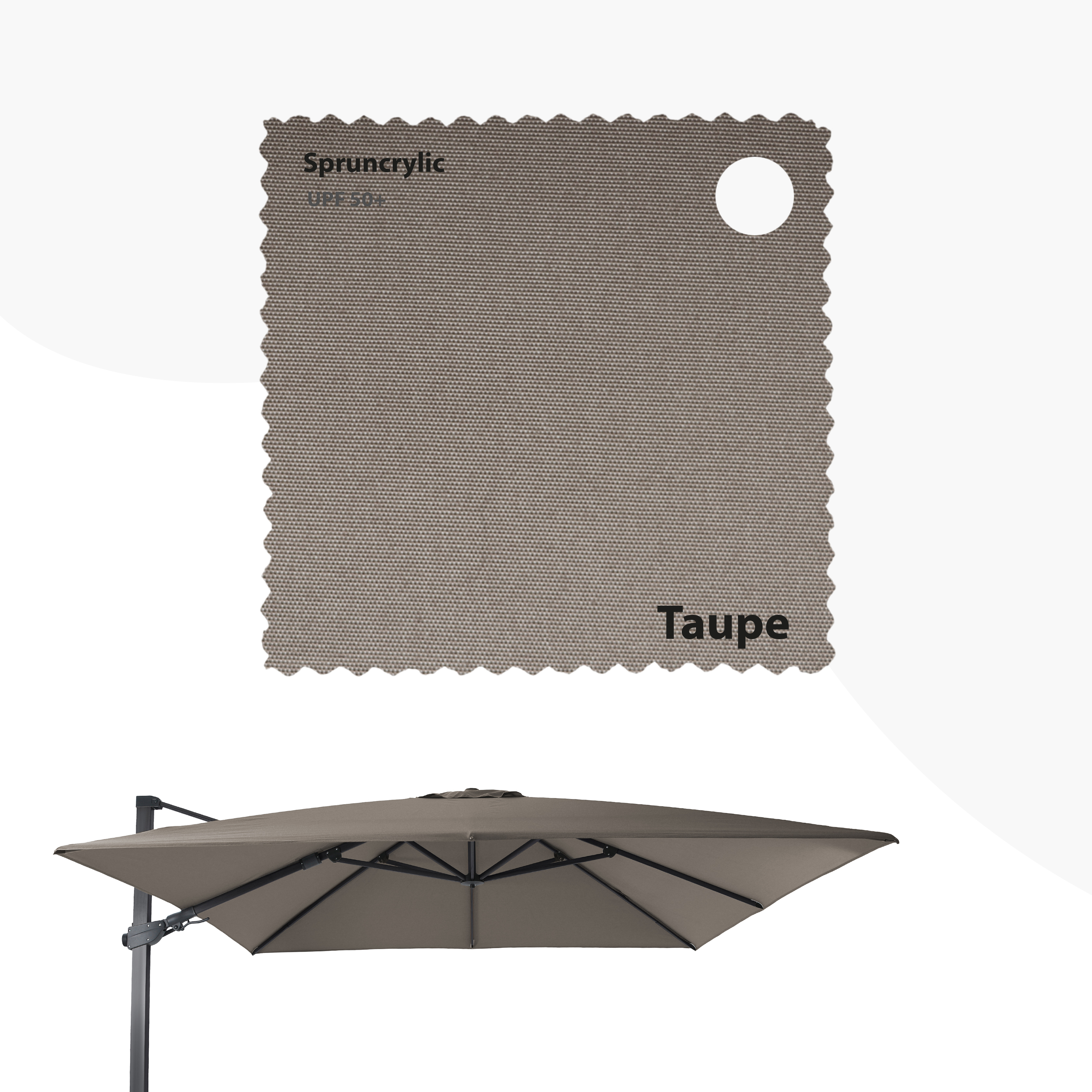 Apollo Ampelschirm 300x300cm Anthrazit/Taupe – Komplettset