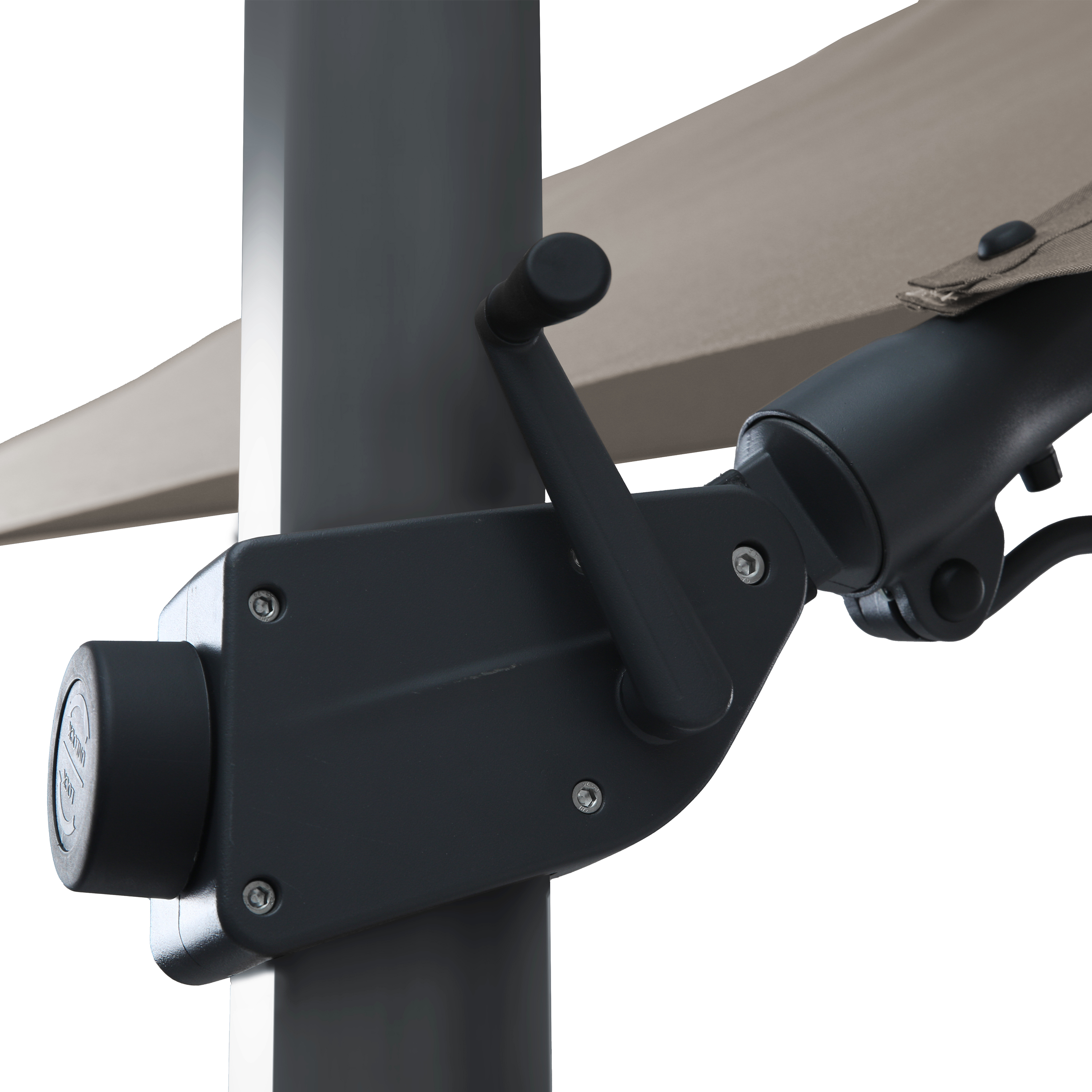 Apollo Ampelschirm 300x300cm Anthrazit/Taupe – Komplettset