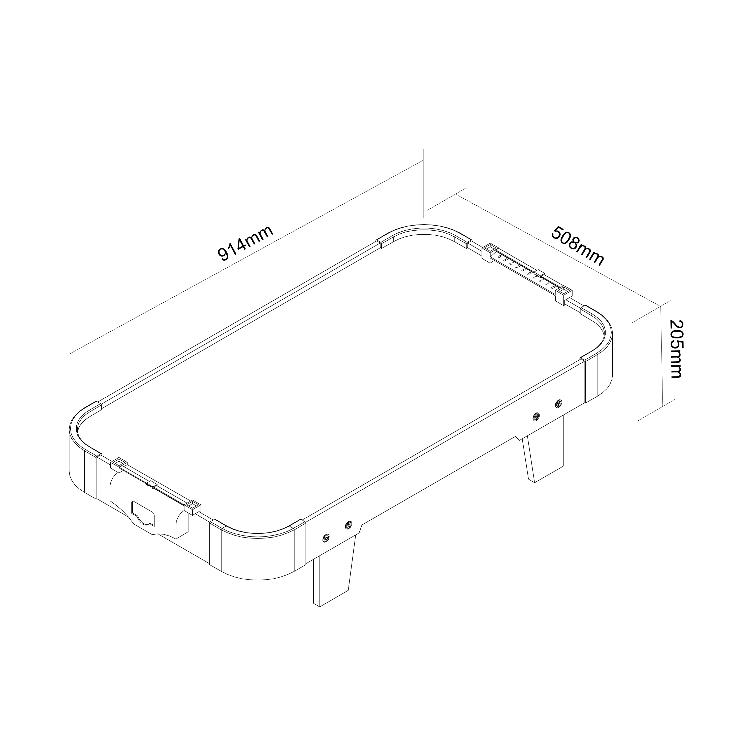 Airhockey Tafel Mini 3ft Eiken/grijs