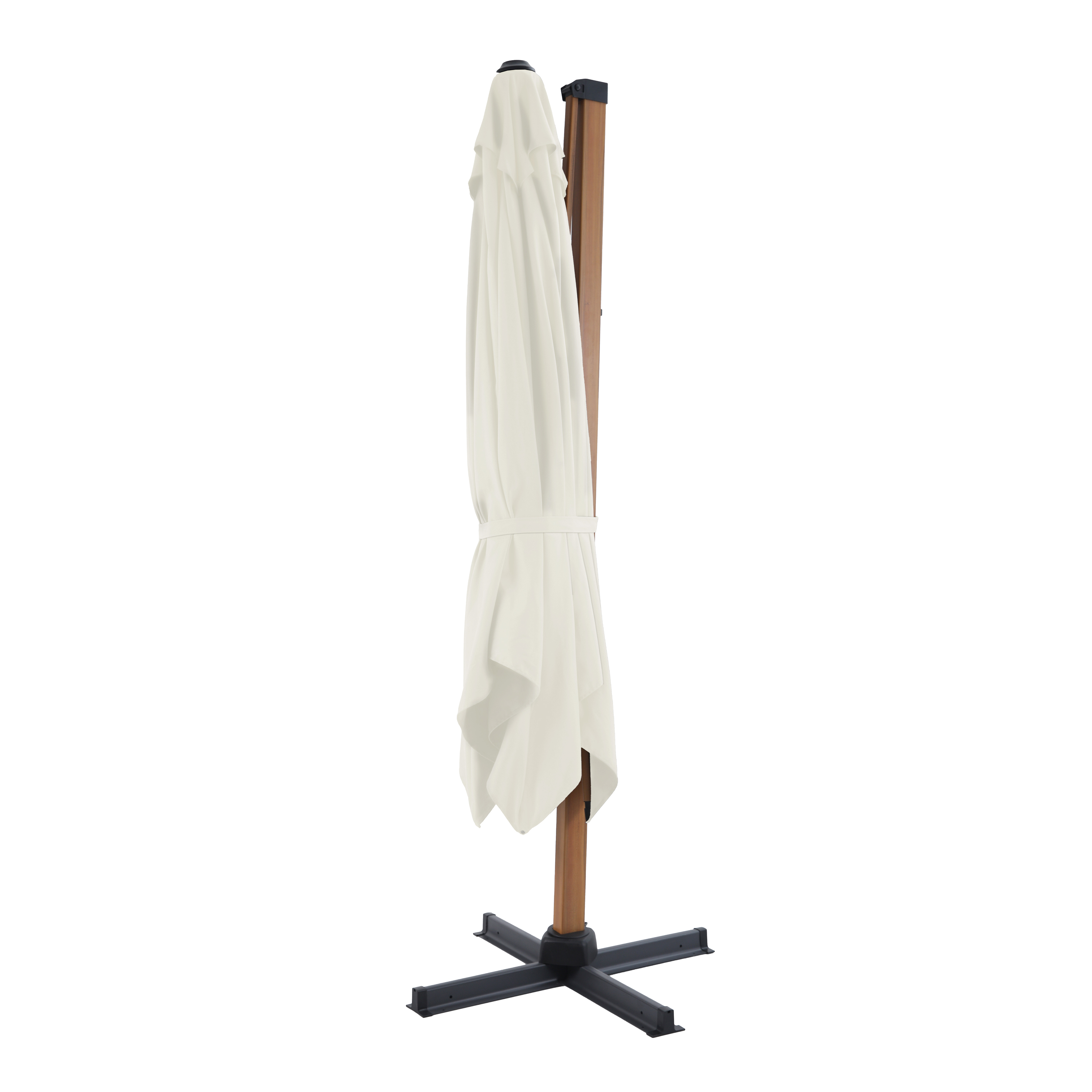 Apollo Premium Zweefparasol 300x300 Houtlook/beige 