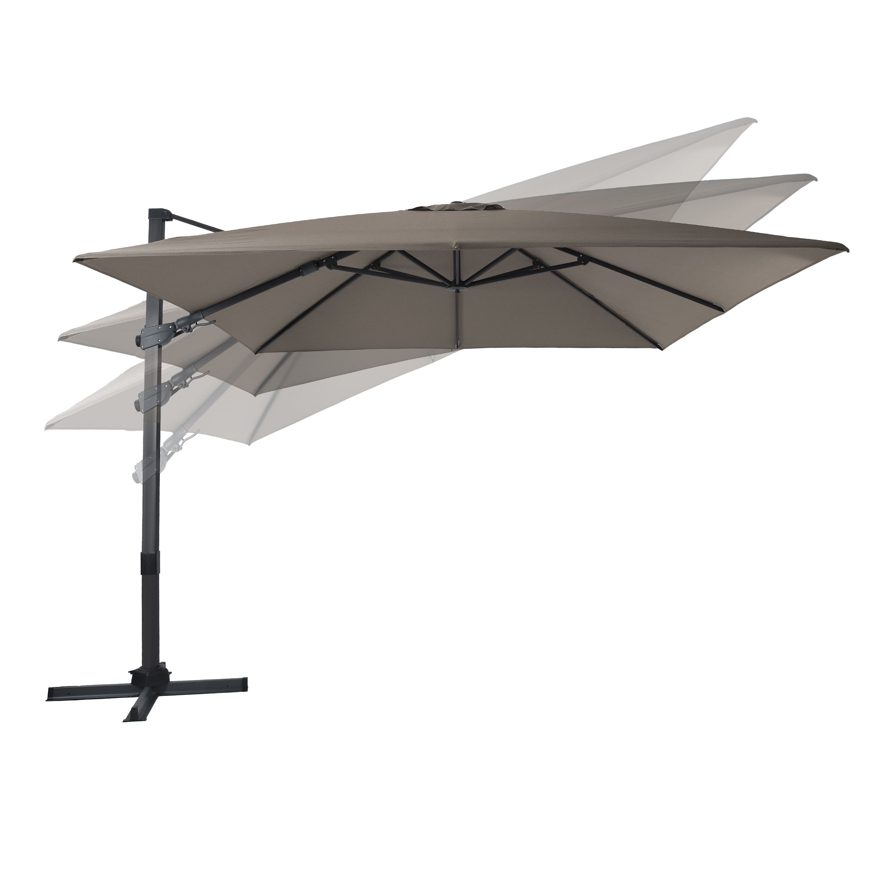 Apollo Premium Zweefparasol 300x300 Antraciet/taupe