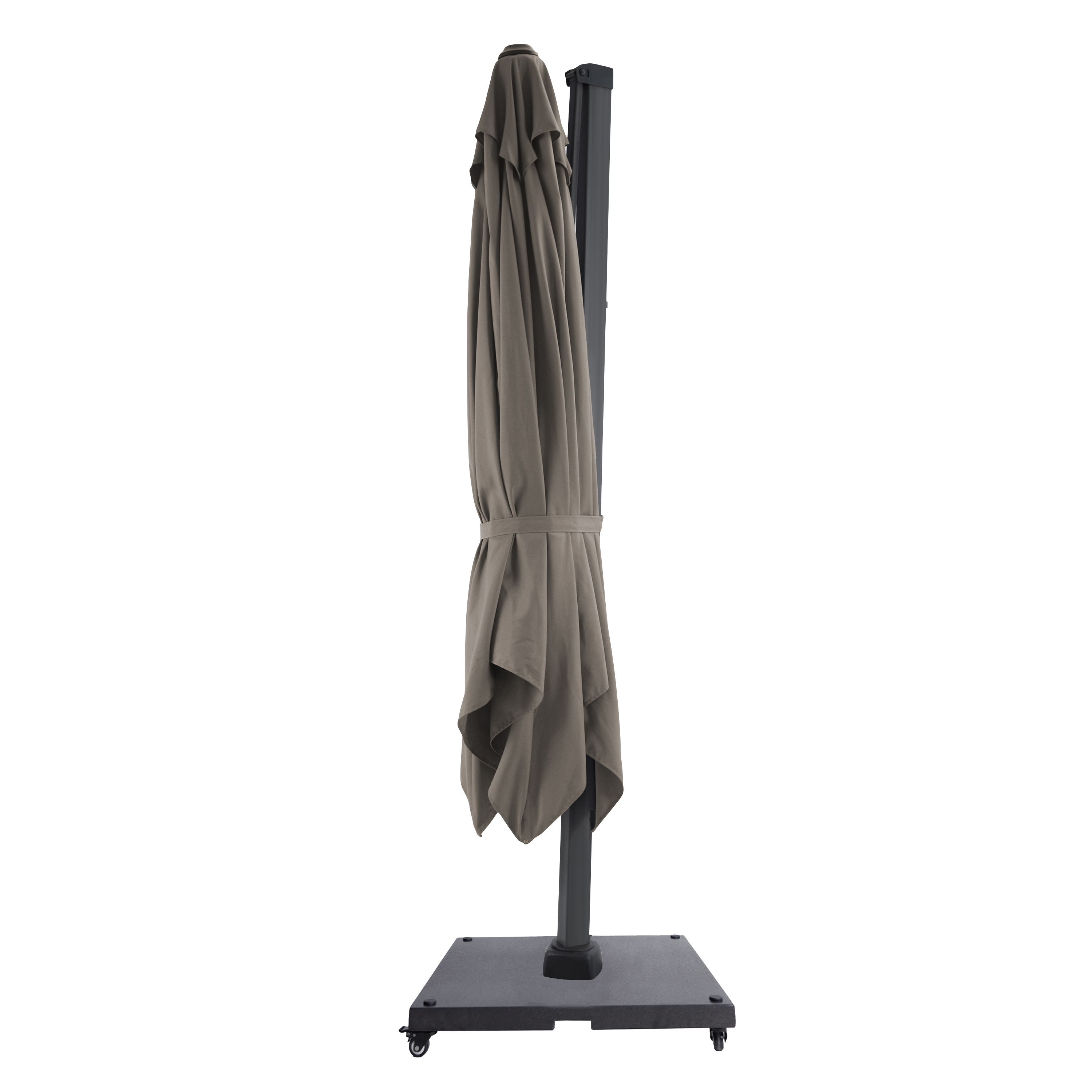 Apollo Ampelschirm 300x300cm Anthrazit/Taupe – Komplettset