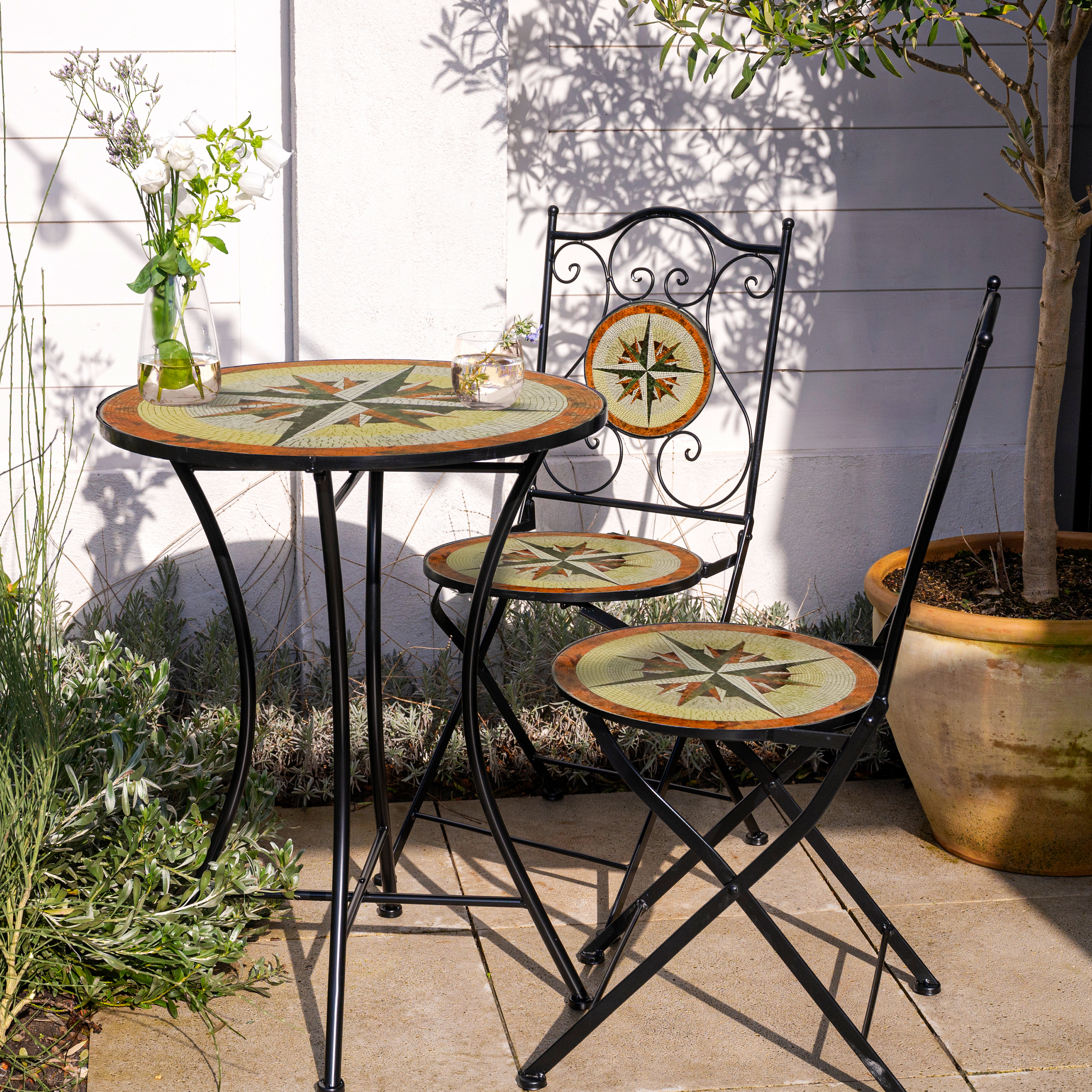 Amélie Mozaïek Bistro set Windroos Multikleur