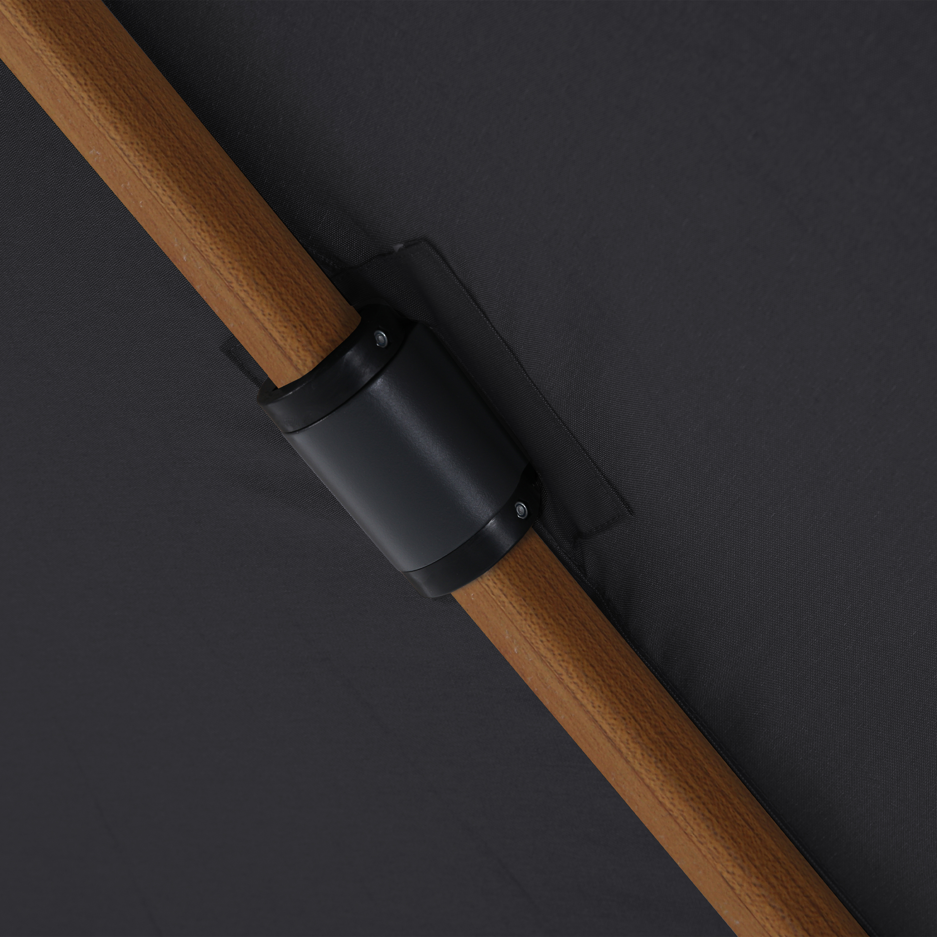 Apollo Premium Zweefparasol 300x300 Houtlook/grijs