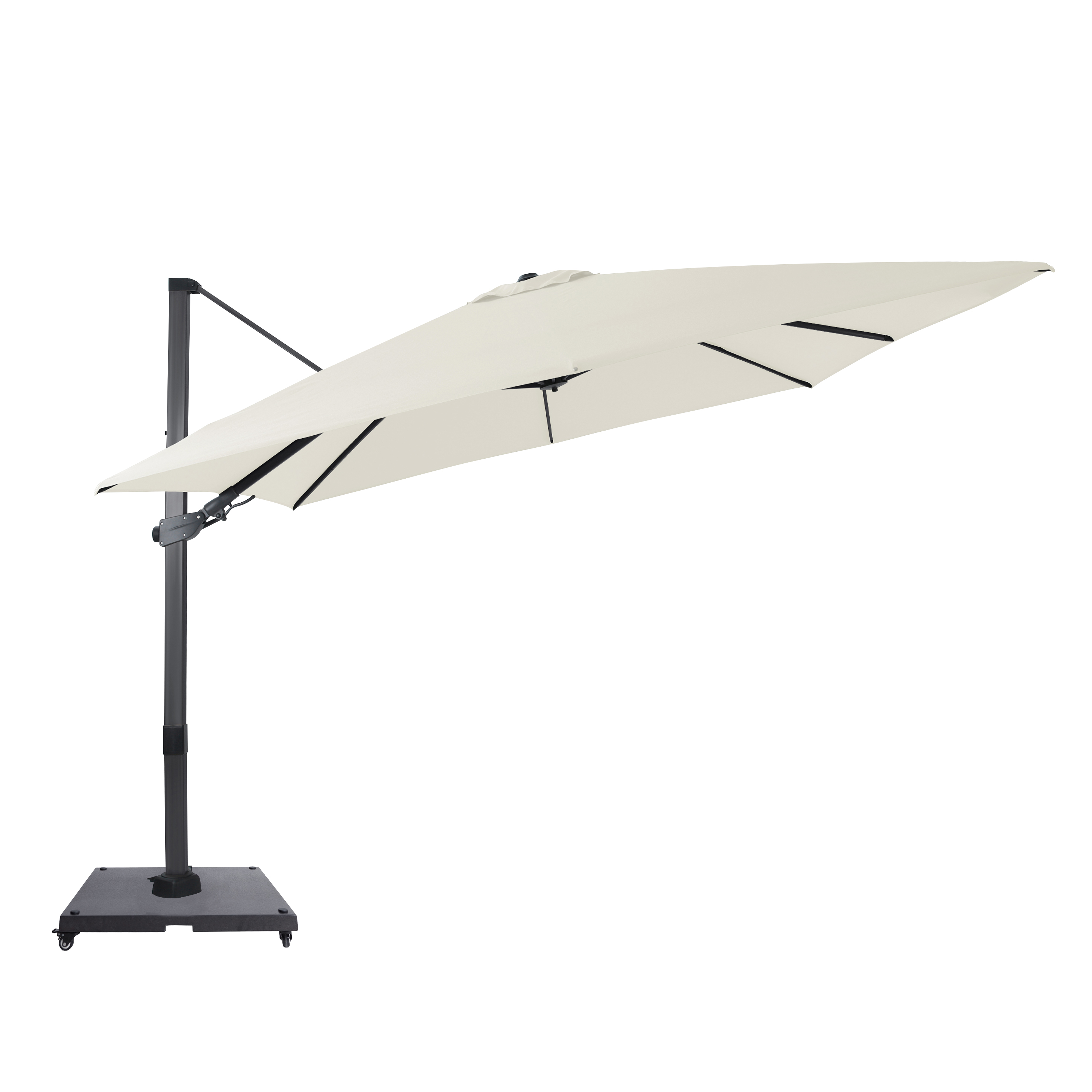 Apollo Ampelschirm 300x300cm Anthrazit/Beige – Komplettset