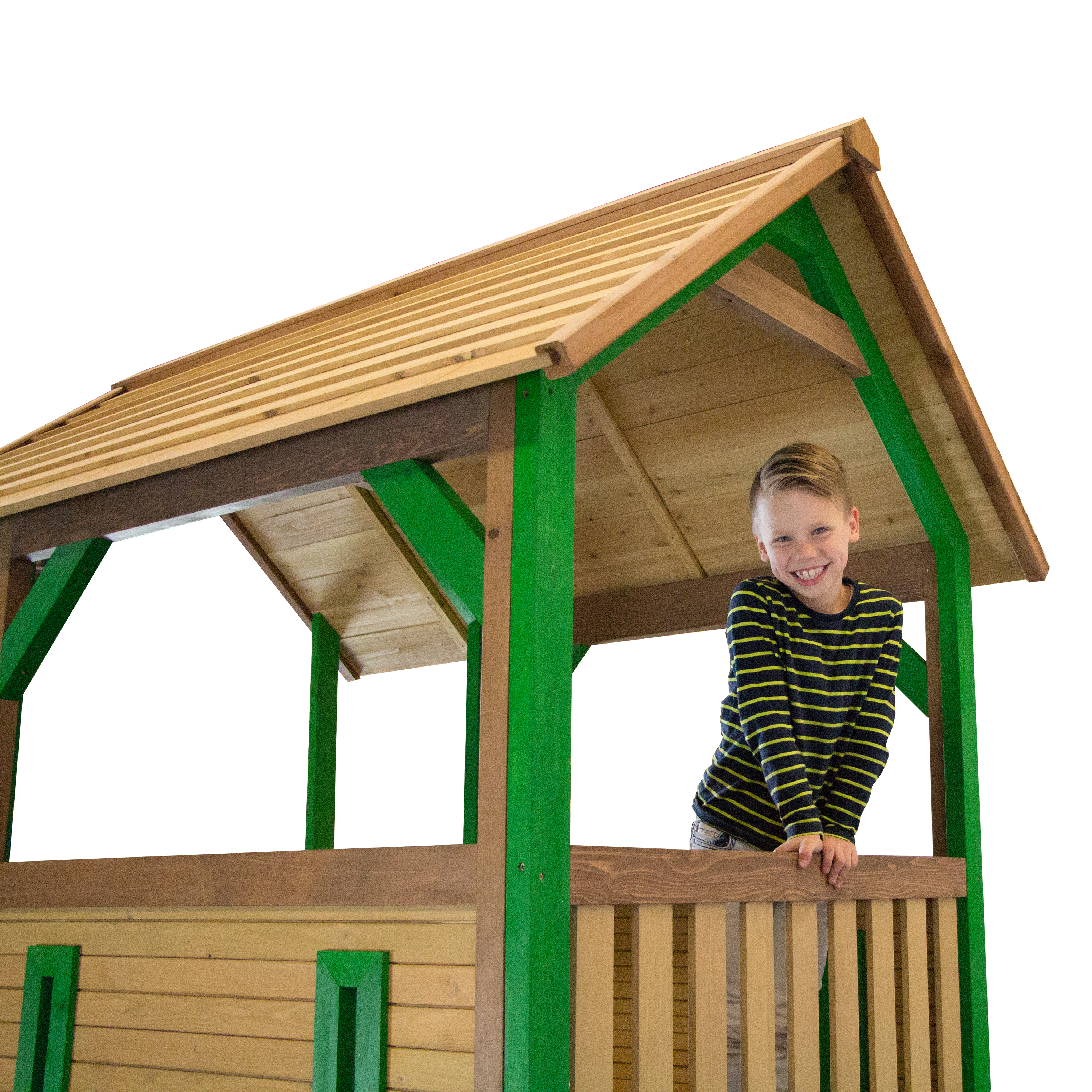 Akela Speeltoren Bruin/groen - Rode glijbaan