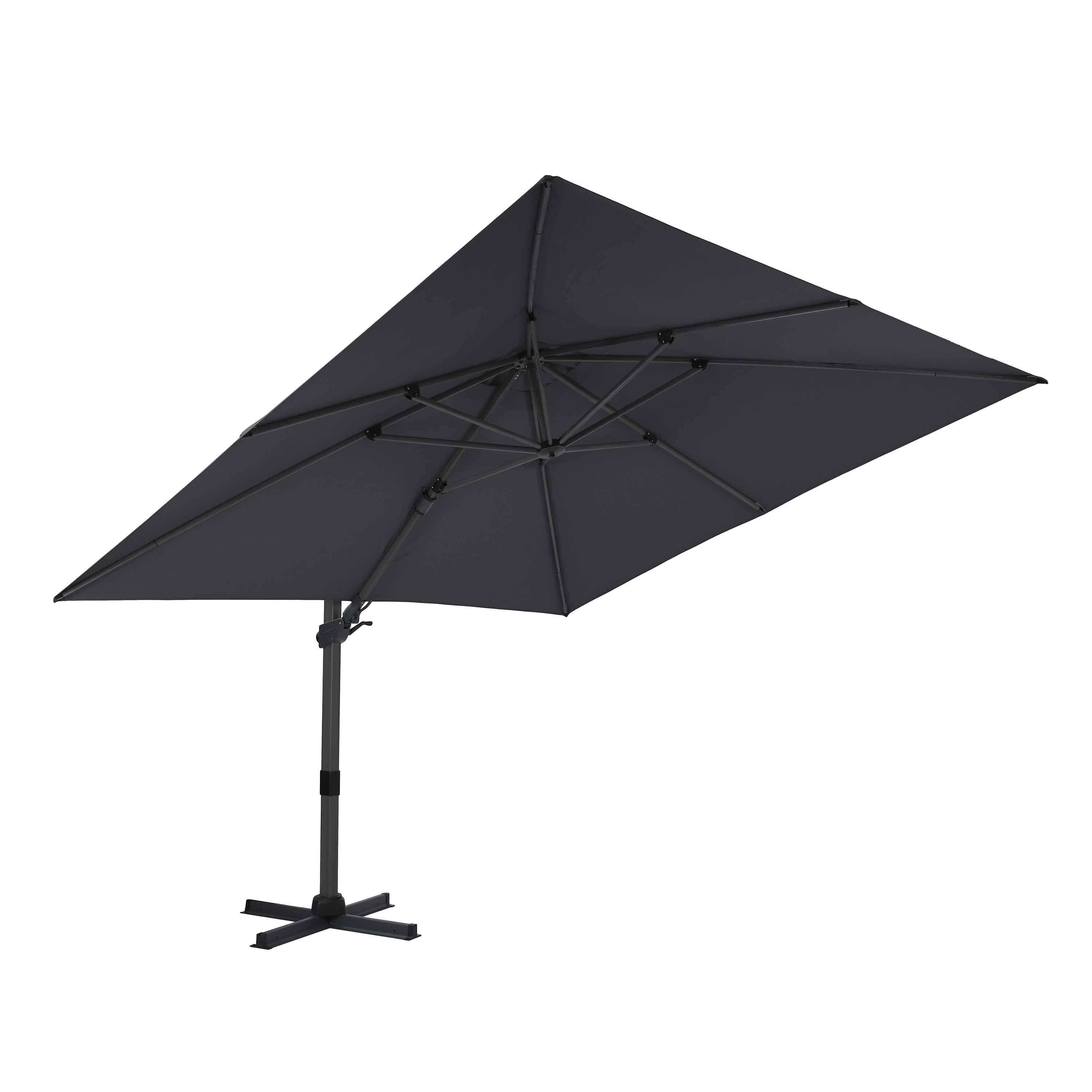 Apollo Premium Zweefparasol 300x300 Antraciet/grijs