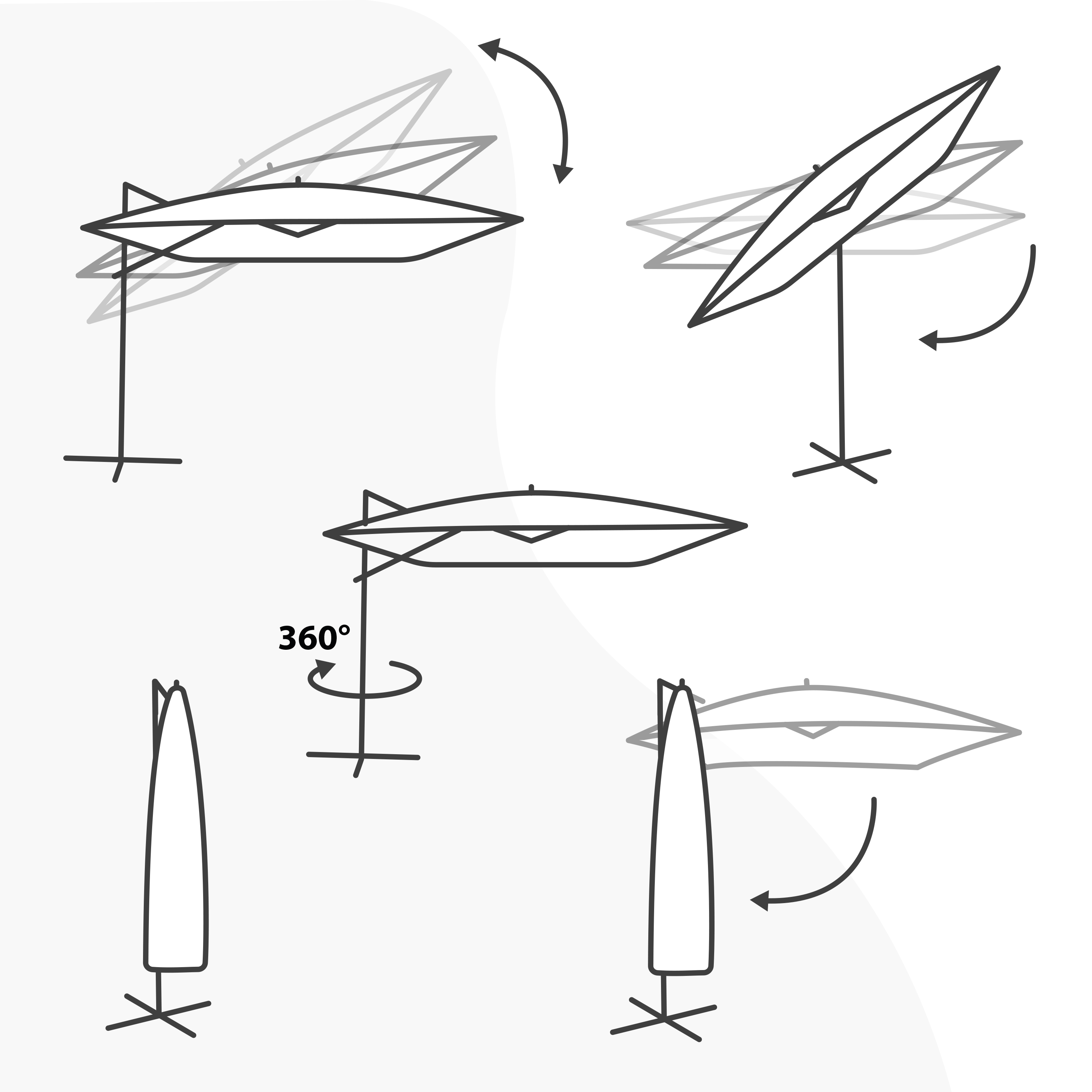 Apollo Ampelschirm 300x300cm Anthrazit/Taupe – Komplettset