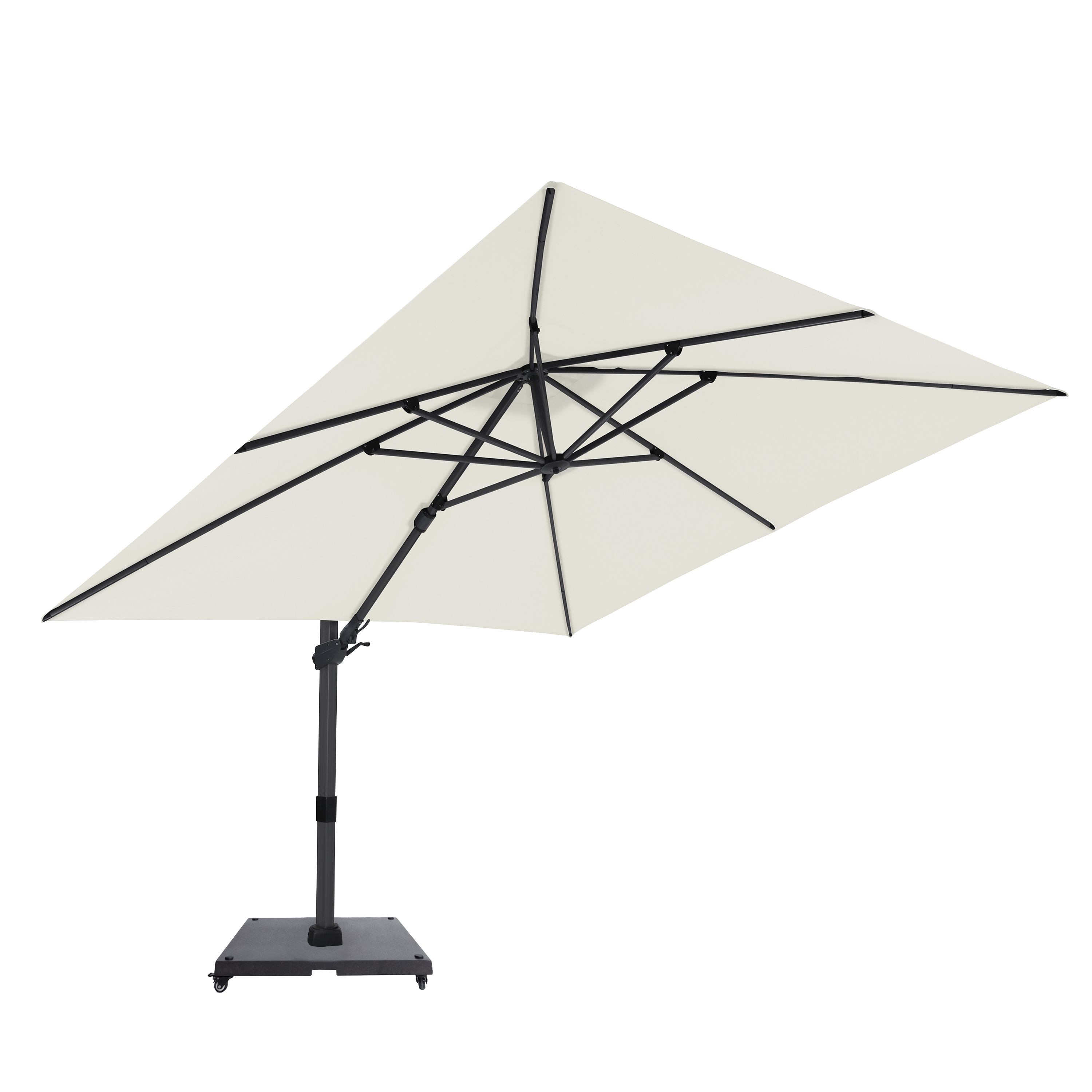 Apollo Ampelschirm 300x300cm Anthrazit/Beige – Komplettset